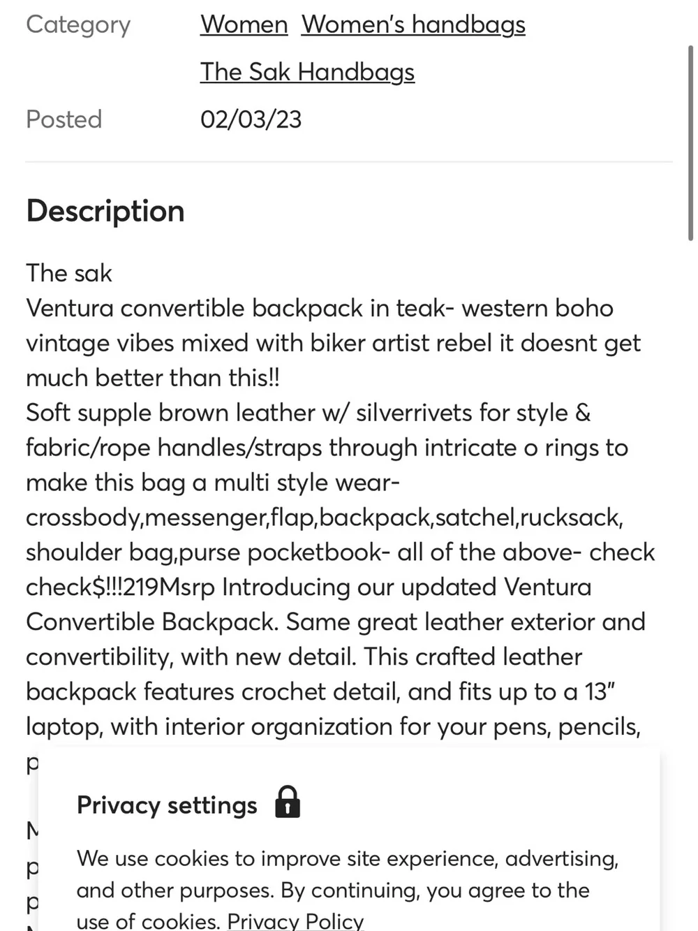 The Sak Brown Leather Messenger Bag for Men